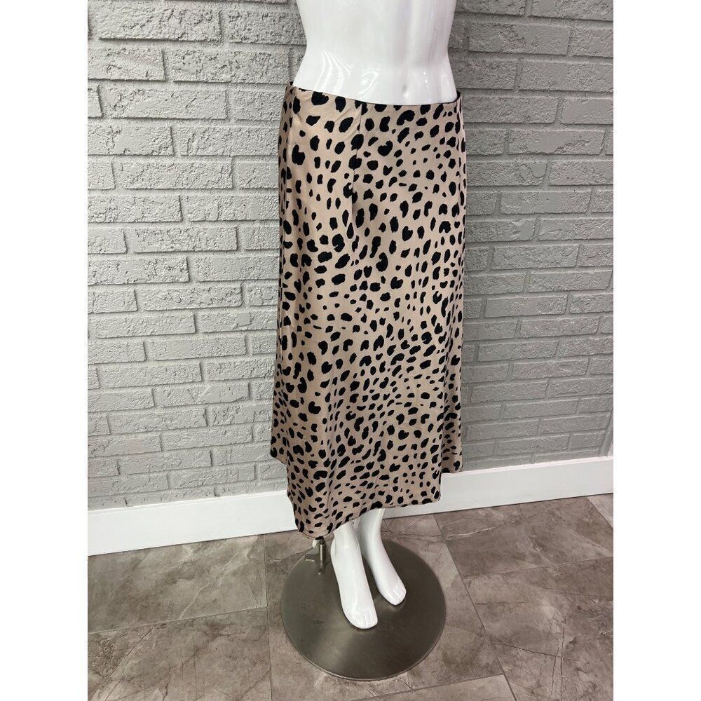 Chic Women Satin Animal Print Midi Skirt Size M - Picture 5 of 7